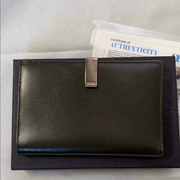 Prada Other - Pre Loved PRADA Wallet in Dark Brown Glossy Leather